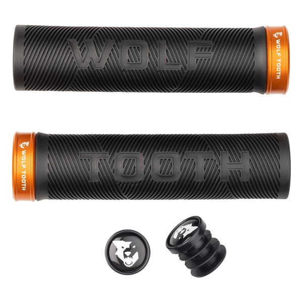 Wolf Tooth Echo Lock-On Grips Black/Orange / One Size click to zoom image