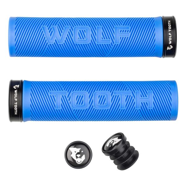Wolf Tooth Echo Lock-On Grips Blue/Black / One Size click to zoom image