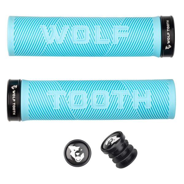 Wolf Tooth Echo Lock-On Grips Teal/Black / One Size click to zoom image