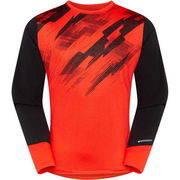 Madison Flux Youth Long Sleeve Trail Jersey, magma red / black 
