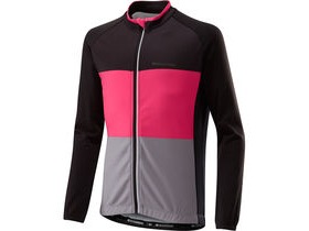 Madison Sportive youth long sleeved thermal jersey, black/pink glo