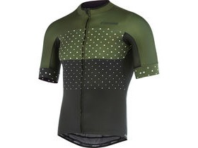 Madison RoadRace Apex men's short sleeve jersey, black/dark olive hex dots
