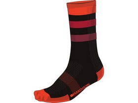 Madison RoadRace Premio extra long sock, hoops black/chilli red