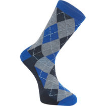 Madison Assynt merino long sock, argyle ultra blue
