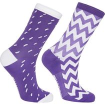 Madison Sportive mid sock twin pack, ziggy purple reign / white