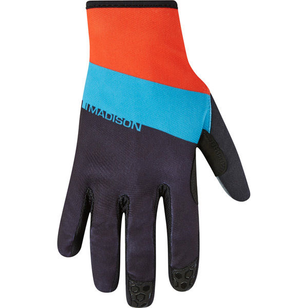 Madison Alpine men's gloves, stripe black / chilli red / blue curaco click to zoom image