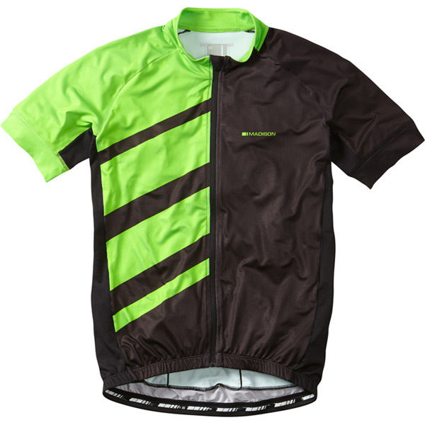 Madison Sportive Race men's short sleeve jersey, black / green flash click to zoom image