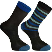 Madison Sportive long sock twin pack - black / black stripe