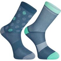 Madison Sportive mid sock twin pack - shale blue and teal